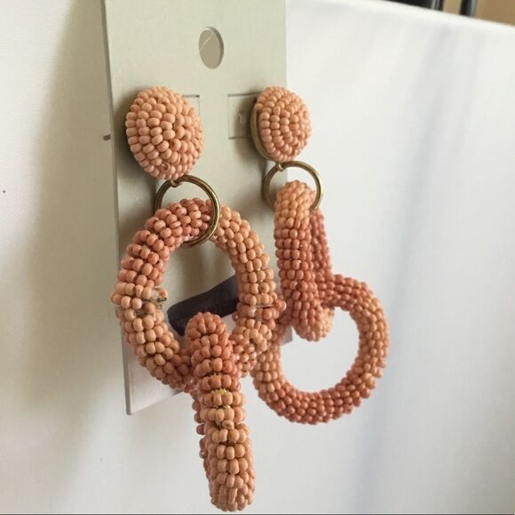 BP. Beaded Circle Drop Earrings (G1) - Picture 3 of 5